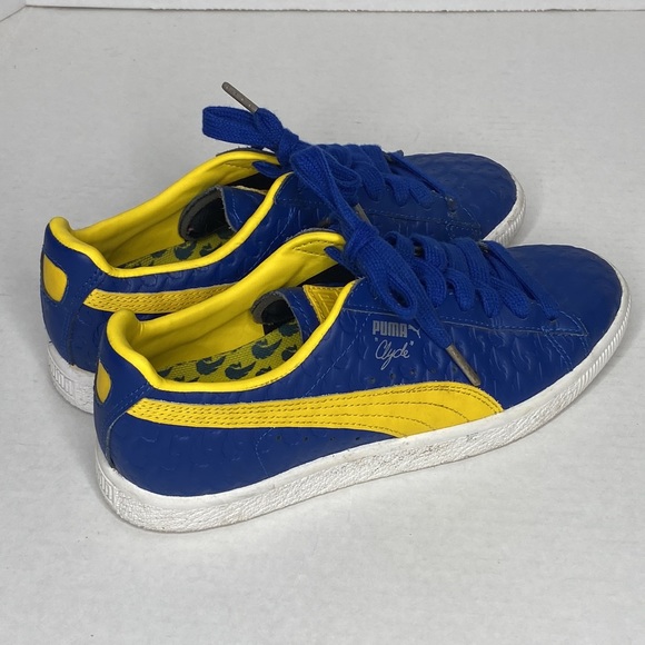 Puma Clyde in Blue and Dandelion Yellow, 5.5 - Picture 9 of 16